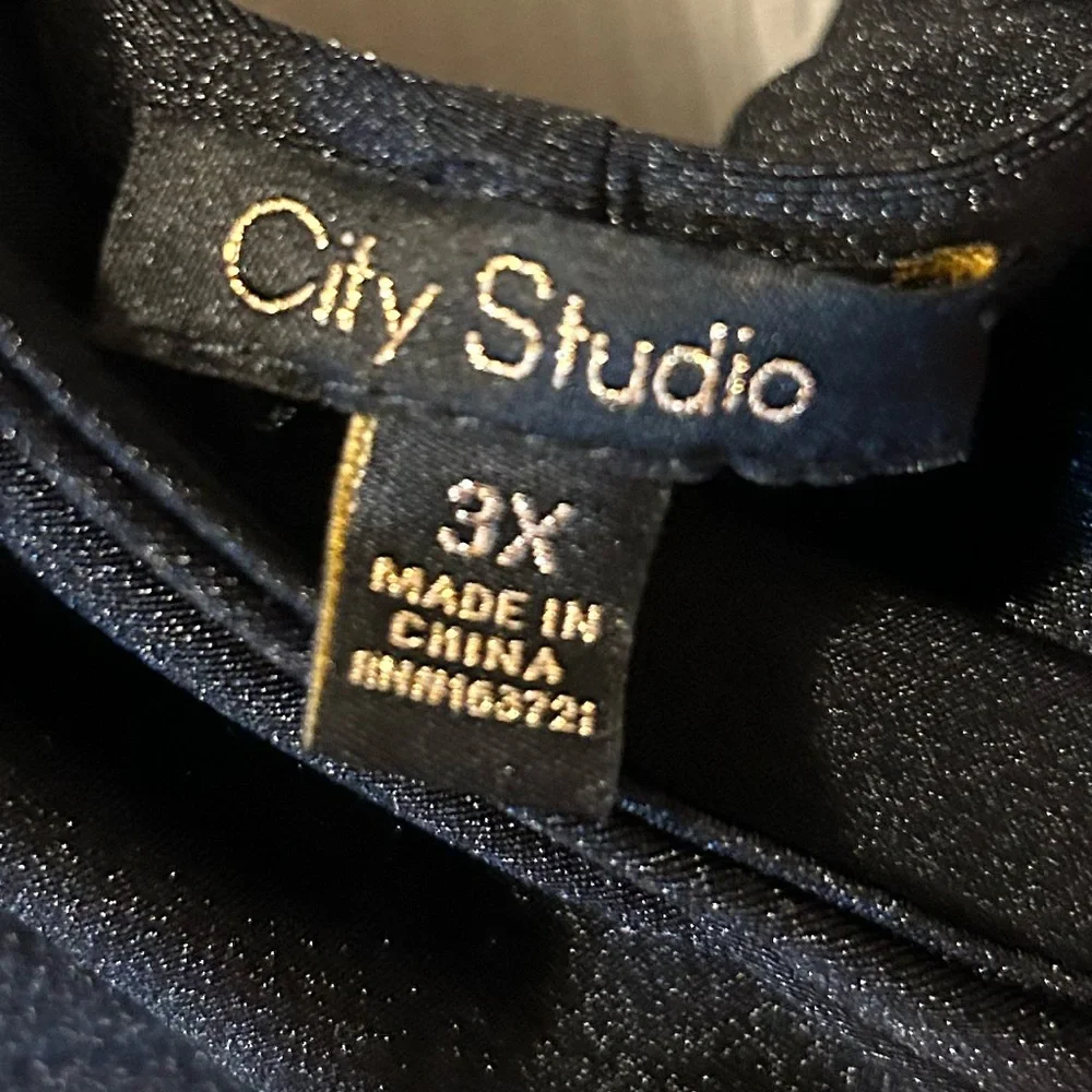 City Studio 3X Black Asymmetrical Halter Surplice Social Party Dress NWT - Picture 4 of 5